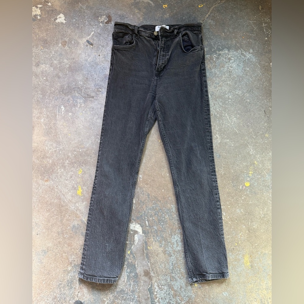 Reformation Black/Charcoal Straight Leg Jeans